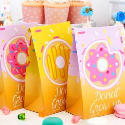 Decoração para festas de aniversário, balões de rosquinha que brilham, convites de feliz aniversário, bolsa para decorar, banner e parede - Image 3