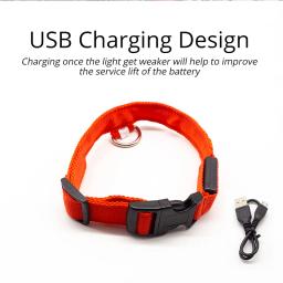 Coleira de segurança com carregador usb, com led, luminoso, para cães, animais de estimação, de nylon brilhante, para noite e segurança - Image 5