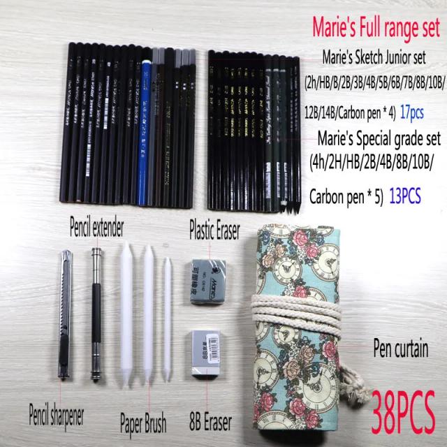 Conjunto Completo de Canetas para Desenho e Arte - 38 Tamanhos Ideais para Estudantes