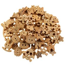 Botões de madeira natural para roupas, botão para costura de crianças, artesanato, decoração de bebês e crianças, peças - Image 2