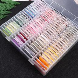 80 fio de bordado de cor diy algodão multi-cor fio de bordado para costura conjunto de linha de bordado com caixa de organizador threads - Image 5