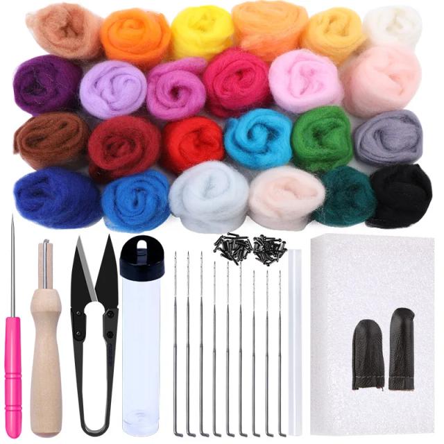 Kit Completo para Feltragem de Agulha MIUSIE - Ferramentas Multicoloridas para Artesanato em Lã e Acessórios Criativos