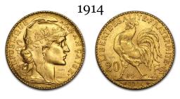 Moedas Comemorativas Francesas para Colecionar, 20 Francos, Ouro 1920, Galo de Marianne, Metal Latão, Copiar Coleção de Moedas, Ww2, Moneda - Image 3