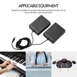 Universal Compact Sustain Pedal, Pedal duplo para piano portátil, Teclado eletrônico, Bateria dobrável, Interface de 3,5mm - Image 2