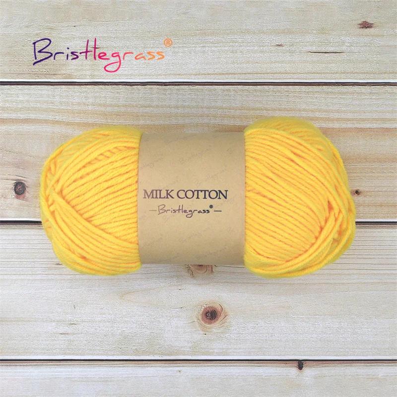 BRISTLEGRASS Fio de crochê acrílico, Linha de algodão, Artesanato de tricô manual DIY, Suéter, Cachecol, Boneca, Bebê, 1 meada, 5 Strand, 50g - Image 1