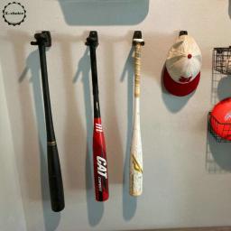 Exibição vertical multifuncional, resistente, bastão de beisebol/esqueleto, suporte, ganchos de morcego para beisebol, softbol, bastão - Image 4