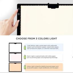 Portátil Magnetic Tracing Light Box, LED Tracing Light Pad para Pintura, Desenho e Arte Suprimentos, Ultra-Fina, Escala Ajustável, A3 - Image 4