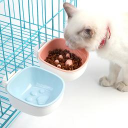 Pet pendurado tigela gatos cães gaiola alimentador fixo fácil limpeza filhote de cachorro anti choke alimentos de alimentação lenta tigelas gatinho água potável prato - Image 1