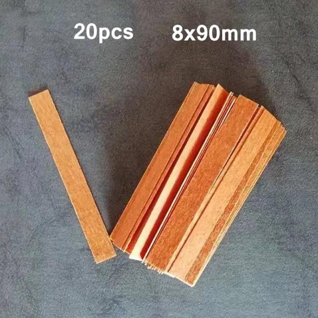 Conjunto de 20 Pávios de Madeira para Velas Aromáticas - Acessórios de Cera Soja e Parafina para Artesanato DIY