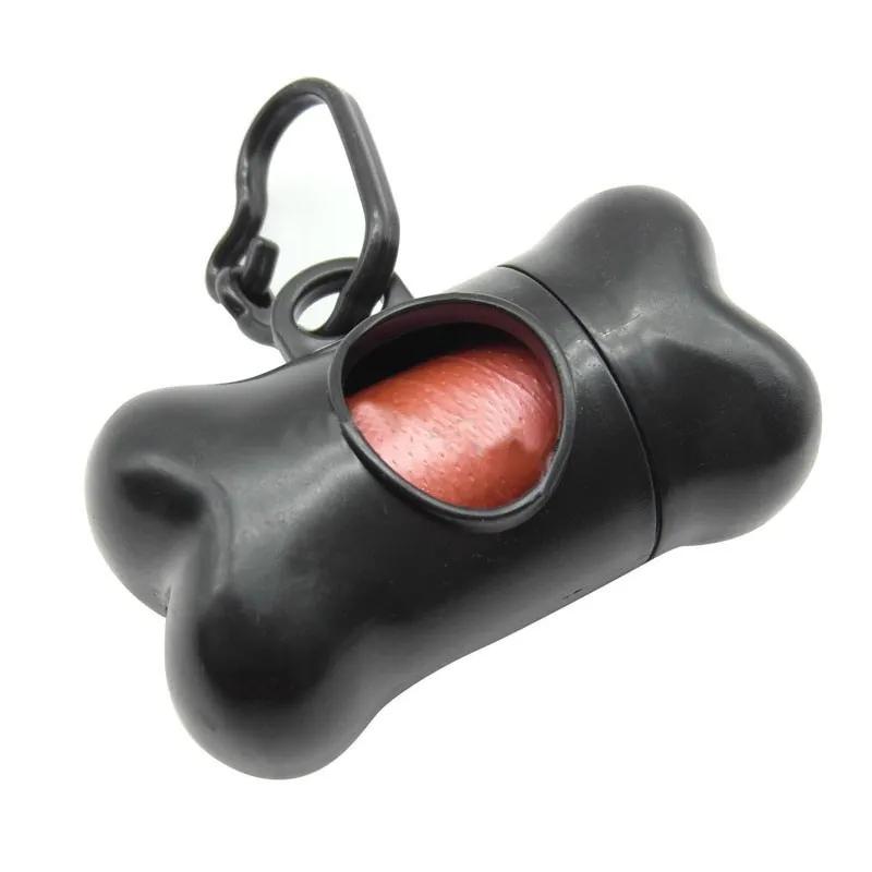 1pc cão de estimação forma de osso resíduos poo lixo dispensador caixa limpar sacos titular portador de lixo sacos de plástico para o animal de estimação sacos de resíduos - Image 1