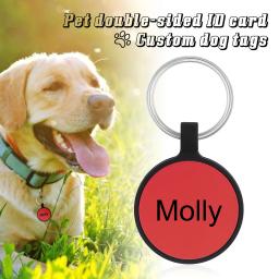 Colar lateral duplo personalizado para animais de estimação, Dog and Cat ID Tag, nome e número personalizados, Anti-Lost, Silicone Keychain Acessórios - Image 5