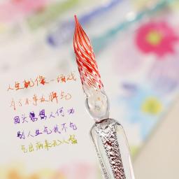 Handmade 3D Vidro Diy Pen, Crystal Pen Holder, Tubo de Luz, Caligrafia Cheia de Tinta, 1 - Image 3
