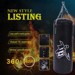 PU Leather Empty Boxing Sandbag, Fitness, tailandês, Sanda, Prática Alvo, Kick Punching Bag para Crianças, Adultos, 60 cm, 80 cm, 100 cm, 120cm - Image 5