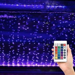 Controle remoto aquário tanque de peixes subaquática à prova dairágua airstone bolha ar led barra luz lâmpada multicolorido colorchanging fonte - Image 1