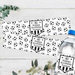 30 pçs personalizar futebol futebol tema garrafa de água adesivos crianças festa de aniversário decoração suprimentos de garrafa de água de futebol etiquetas - Image 6
