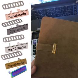 Etiquetas de metal para roupas artesanais, etiquetas para roupas diy feito à mão com letras para costura - Image 1