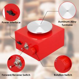 Roda de oleiro diy artesanato ferramentas de cerâmica mini giratórias cerâmica roda cerâmica máquina cerâmica elétrica cerâmica roda ferramentas de argila com bandeja - Image 5
