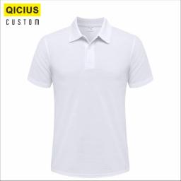 Camisa polo de manga curta com lapela respirável masculina, impressão de personalização em massa, logotipo bordado, top casual confortável, verão - Image 2
