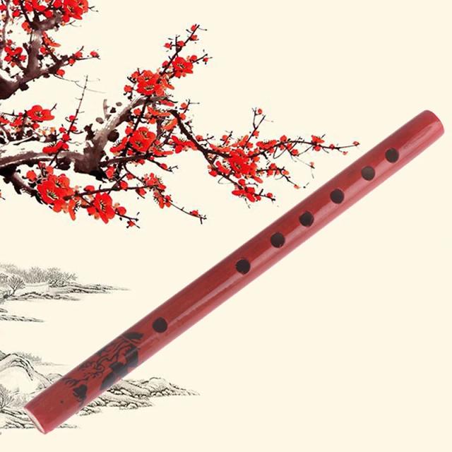 Clarinete Chinês Tradicional de Bambu com 6 Furos - Flauta Vertical Ideal para Estudantes, Presente Perfeito para Crianças, Cor Natural da Madeira