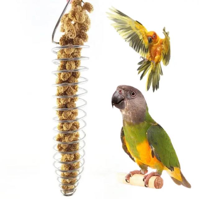 Cesta de Alimentação Inoxidável para Aves com Frutas e Brinquedos para Papagaios