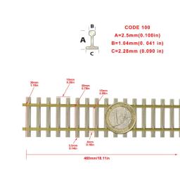 Faixas Railway flexíveis com parafusos dos joiners do trilho, HO a escala, 1:87, 46cm, HP27HO, 1PC - Image 3