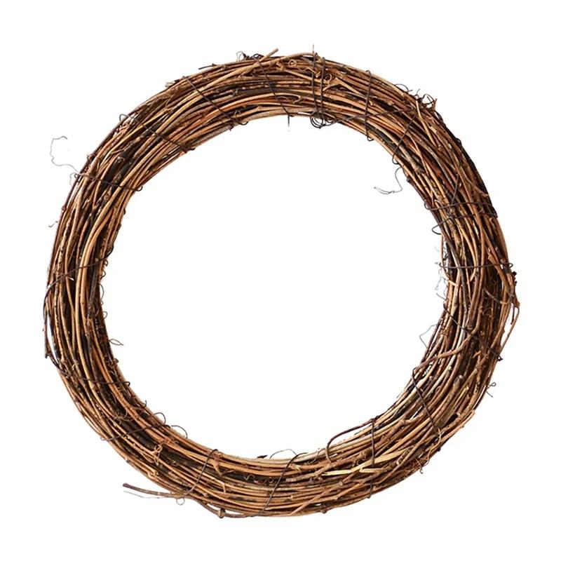 Anel de vime seco natural, guirlanda base de natal, artesanato, porta de parede, pingente decoração #0 - Image 1