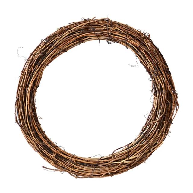 Anel de Vime Seco Natural: Guirlanda Natalina Artesanal para Decoração de Parede e Penduricalho
