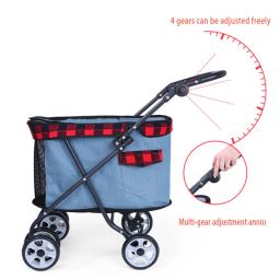 Transportador dobrável para cães e gatos, carrinho de pelúcia, pequeno chiens portátil andando suprimentos, acessórios para gatos - Image 2