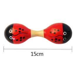 Chocalho de madeira com cabeça dupla e martelo para bebê, instrumento de percussão musical, auxílio didático, 15cm, 1 parte - Image 6