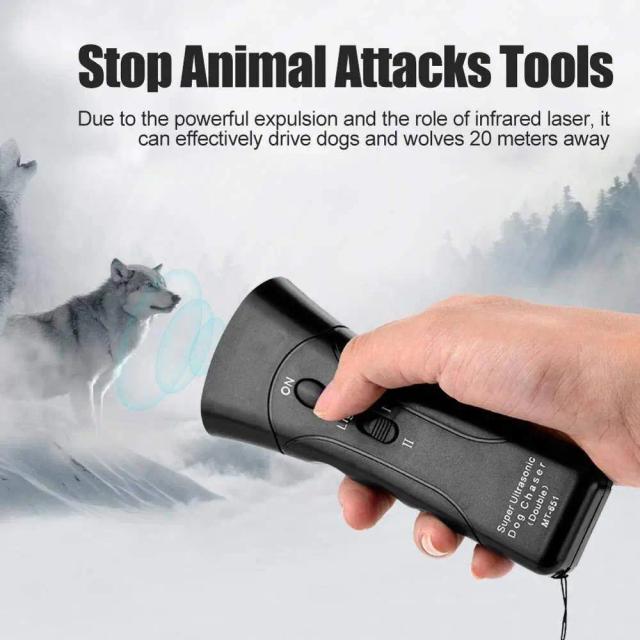 Repelente Ultrassônico para Cães: Dispositivo Portátil com Lanterna e Treinador de Comportamento para Afastar Animais Agressivos