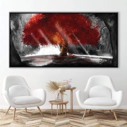 Tamanho grande pintura da lona parede arte da árvore de ouro pintura a óleo cartaz e impressão para sala estar decoração casa nenhum quadro - Image 4