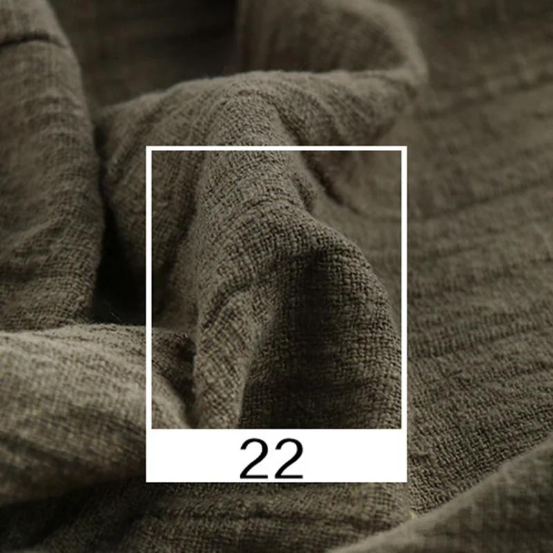Tecido de algodão de linho fino de cor sólida, material orgânico, linho natural puro para costura, DIY, roupas artesanais, patchwork - Image 1