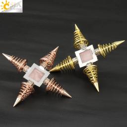 Pedras Naturais Pirâmide Decoração, Pêndulo Espiral, Gerador de Energia, Cura Meditação Espiritual Produto, 4 Pontos, G316 - Image 2