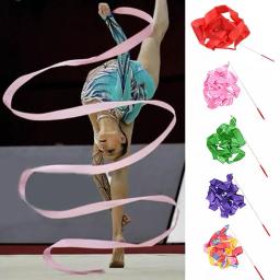 Colorido Twirling Rod Vara para Ginásio Workout, Fita de Dança, Arte Rítmica, Ginástica Ballet Streamer, 4m - Image 1