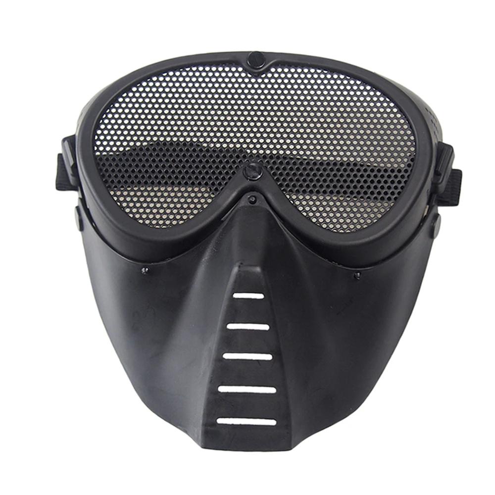 Airsoft-full aço malha máscara para paintball, lente do engranzamento do metal, caça tática, equipamentos de jogo cs - Image 1