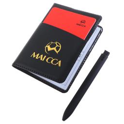 Futebol árbitro vermelho cartão amarelo profissional fair play cards futebol linesman couro caso saco conjunto equipamentos de jogo esportes - Image 5