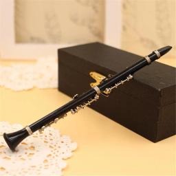 Mini Clarinete Modelo com Suporte De Caixa De Couro Preto, Instrumento Musical, Decoração De Mesa Em Miniatura, Presente De Natal - Image 5