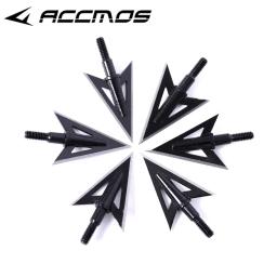 2 lâminas afiada cabeças de seta caça broadheads rosca parafuso em tiro com arco e flecha de pesca dicas cabeça pontos tiro com arco aço - Image 1