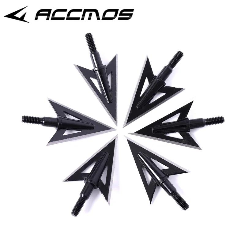 2 lâminas afiada cabeças de seta caça broadheads rosca parafuso em tiro com arco e flecha de pesca dicas cabeça pontos tiro com arco aço - Image 1
