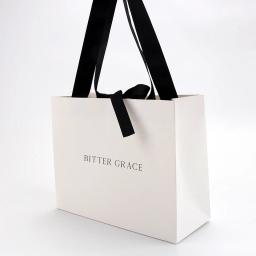 Sacos de presente com o seu logotipo, luxo Fita Handle, Boutique Compras Embalagem, Personalizado Impresso, Euro Tote Papel - Image 2