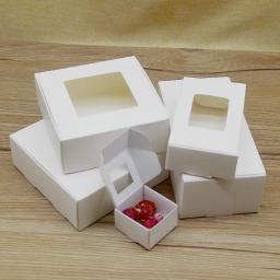 Grandes presentes embrulho caixa, tamanho pequeno, vintage kraft, papel branco doces caixas, presentes pacote caixa, Home festa suprimentos, 5pcs - Image 5