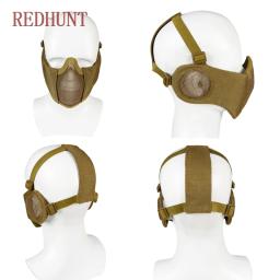 Airsoft tático meia máscara facial militar respirável paintball máscara protetora malha máscara de arame de aço para a caça tiro - Image 5