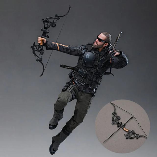 Mini Conjunto Arco Composto BLTOYS com Acessórios de Soldado e Setas - Action Figure 1:6 Compatível com 12"