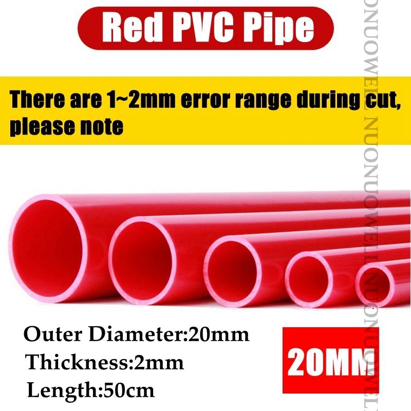 Tubulação vermelha do PVC para o aquário, abastecimento de água do tanque de peixes, tubo UPVC, irrigação do jardim, encaixes molhando, comprimento 50cm, 1PC, diâmetro 20-32mm - Image 1