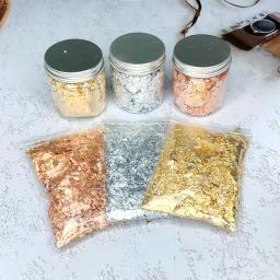 3 gramas de papel da folha de alumínio diy brilhante folha de ouro luxo resina arte decoração artesanato dourado decoração beleza prego comida decorat - Image 1