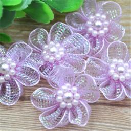 Organza Fita Flores Arcos com Apliques, U Pick, Artesanato Do Casamento, A011, 20 Pcs - Image 5