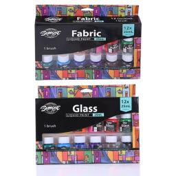 Pintura de vidro pigmentos ricos, conjunto de tinta corporal pesada 12x25ml para pintura de artesanato com tela - Image 2