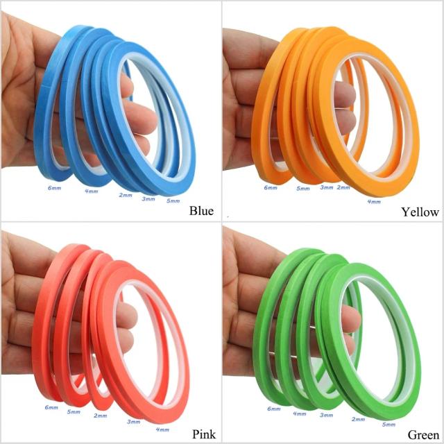 Fita Adesiva de Papel para Artesanato DIY com 5 Rolos de 25m em Diversas Cores e Padrões para Nail Art e Desenhos Criativos