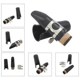 Kit bocal clarinete com ligadura, uma palheta e tampa plástica, preto - Image 1