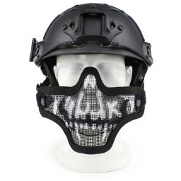 Nova caça tiro militar meia face máscaras malha de metal respirável adaptar ao capacete rápido - Image 5